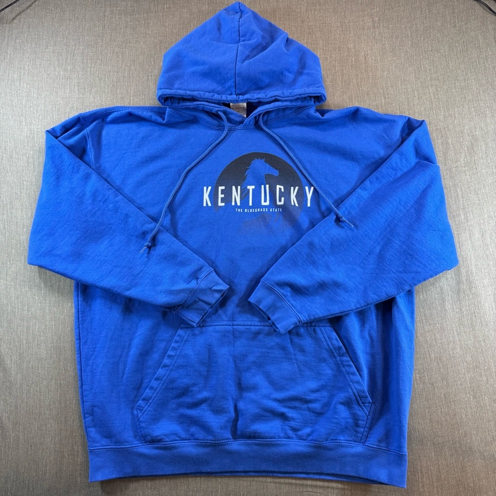 Brisco Kentucky Hoodie Mens Size 2XL Blue Pullover Bluegrass State